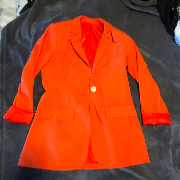 Orange long blazer - Picture 1 of 6